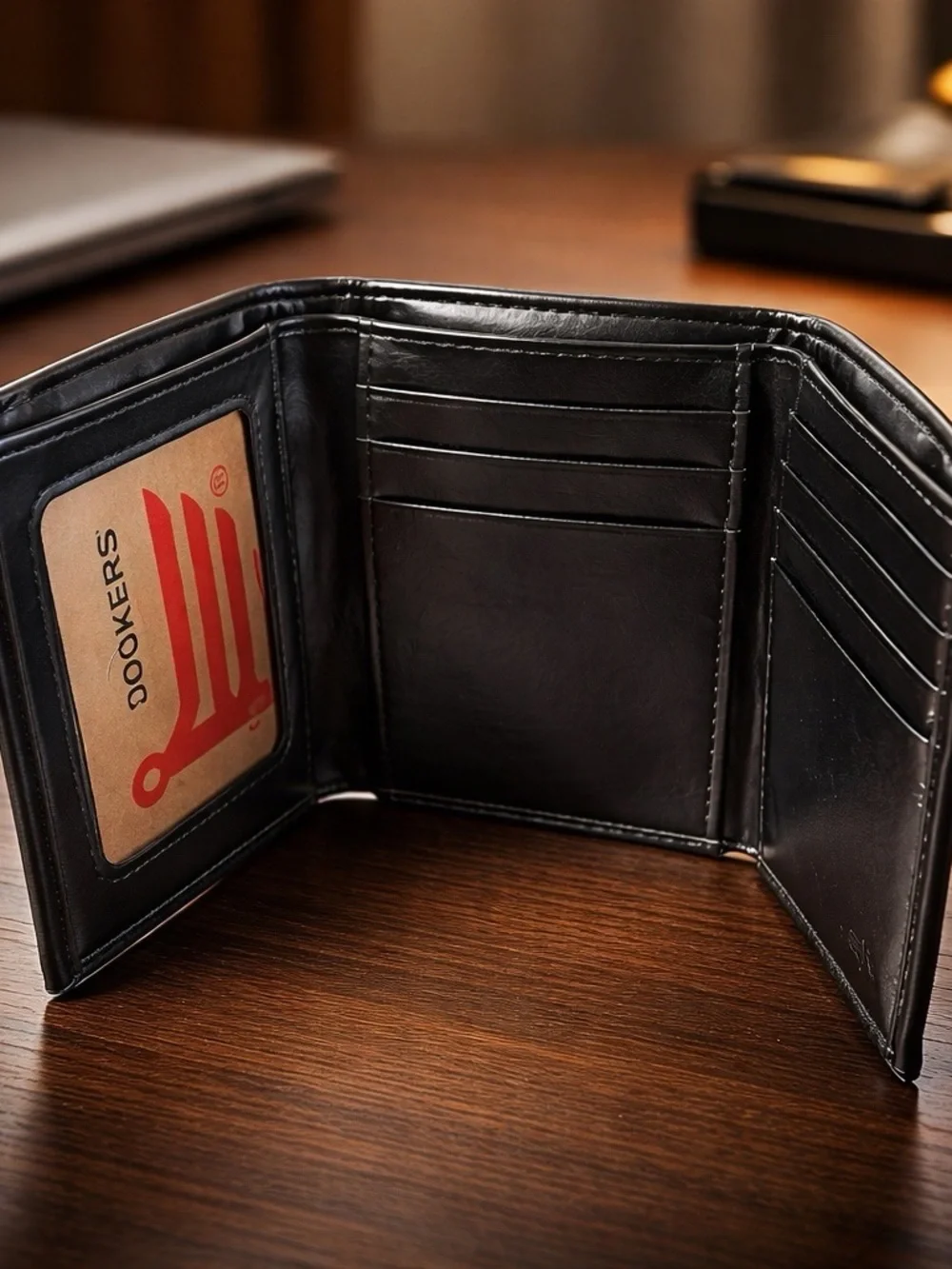 Dockers Leather Tri Fold Wallet - Black MIB. NEW